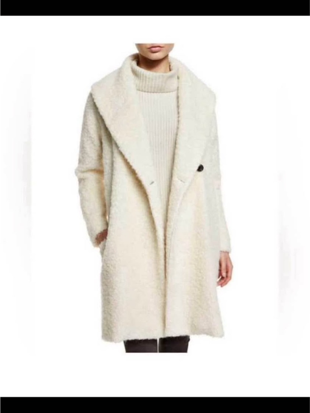 Vince Fuzzy Knit Boucle Coat